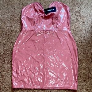 Pink/Nude Faux Leather dress size 12